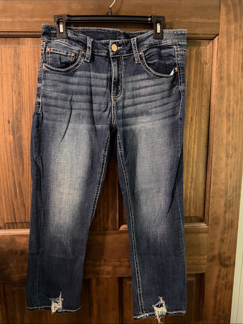 Daytrip Dark Blue Distressed Ankle Jeans